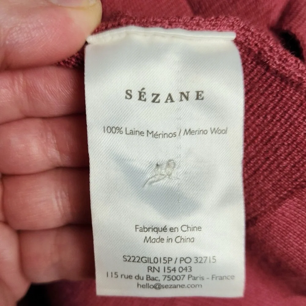 Sézane Betty Cardigan, Size Medium, Rosewood - Picture 8 of 9